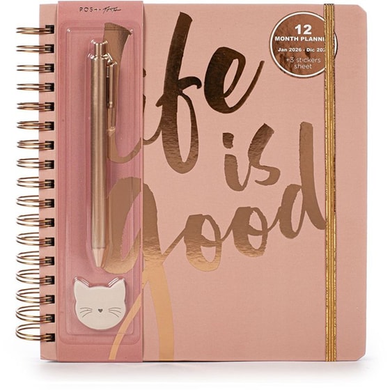 Ημερολόγιο Posh+Pop 2026 12Μ Σπιράλ Black And Bows image 0