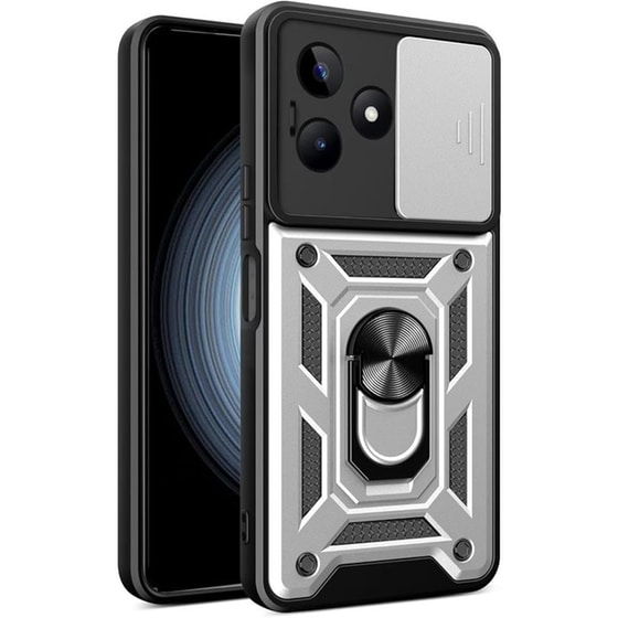 Θήκη Realme C51 - Bodycell Armor SlideRing Holder - Silver image 0