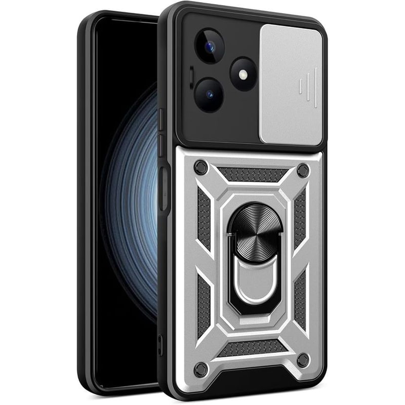 BODYCELL Θήκη Realme C51 - Bodycell Armor SlideRing Holder - Silver