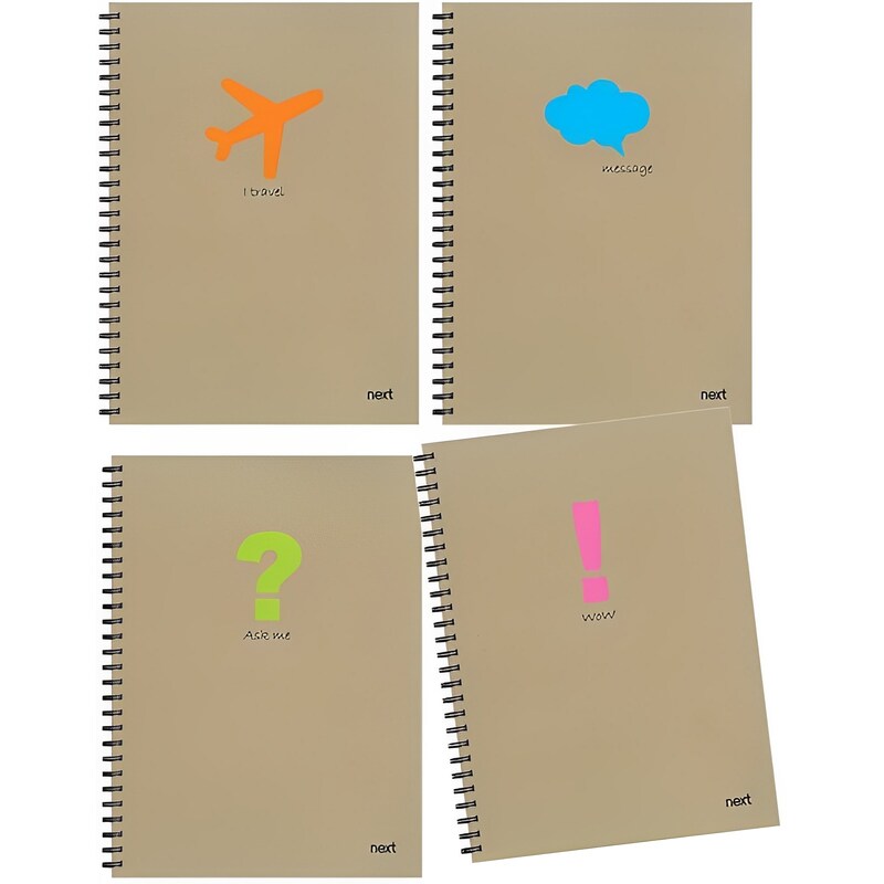 Τετράδιο Σπιράλ NEXT Α4 3 Θεμάτων Message (1 Τεμάχιο)