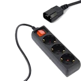 Energenie Ups Power Strip 3 Schuko Sockets Fused Switch 16a C14 0,6m Black Eg-psu3-01