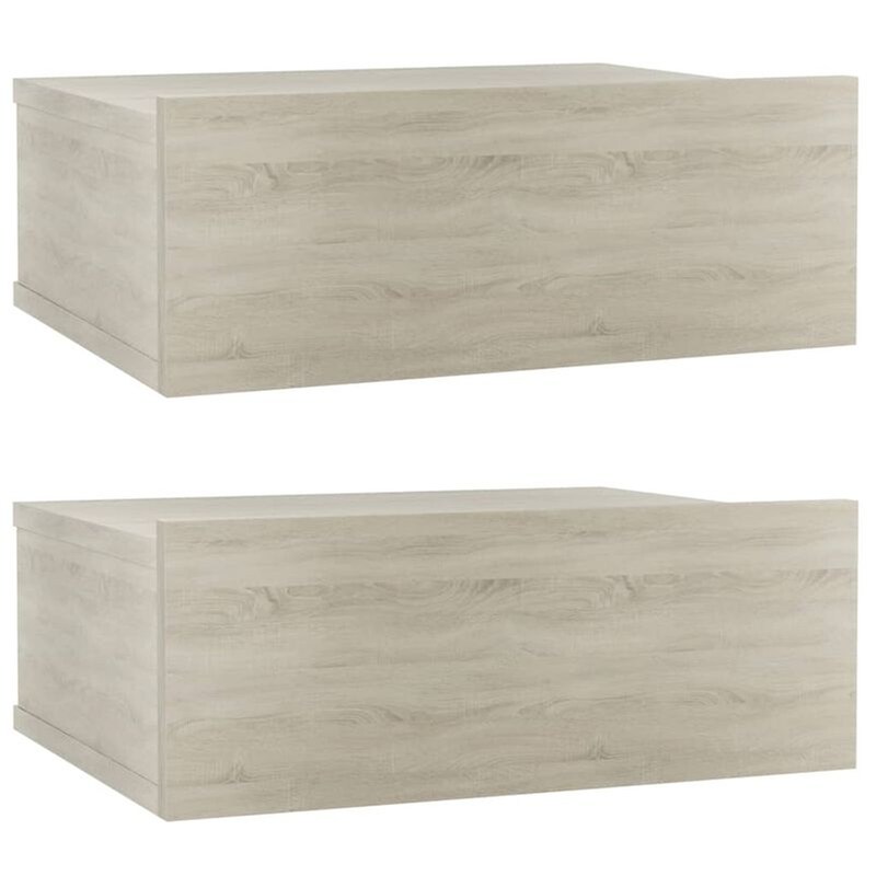 VIDAXL Κομοδίνo Vidaxl Κρεμαστό Από Μοριοσανίδα 2τμχ 40x30x15 cm - Sonoma Δρύς