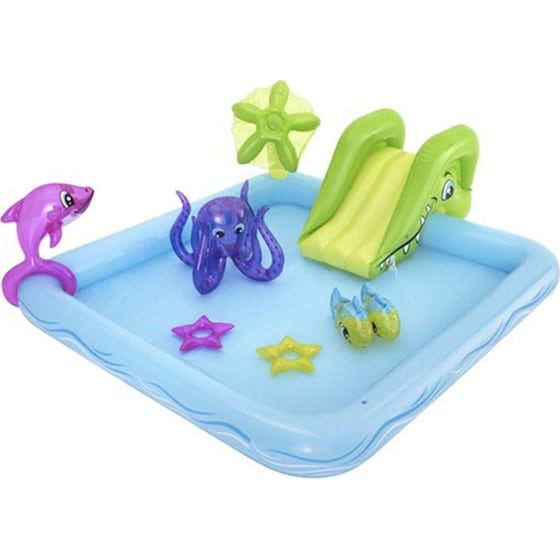 Φουσκωτή Παιδική Πισίνα Bestway 53052 Fantastic Aquarium Play Center 308Lt με Τσουλήθρα - Πολύχρωμη image 2