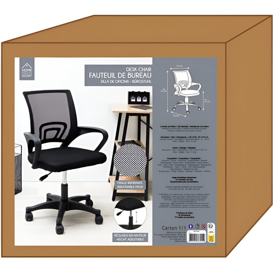 Καρέκλα Εργονομική Home Deco Factory HD7540 Υφασμάτινη - Μαύρη image 5