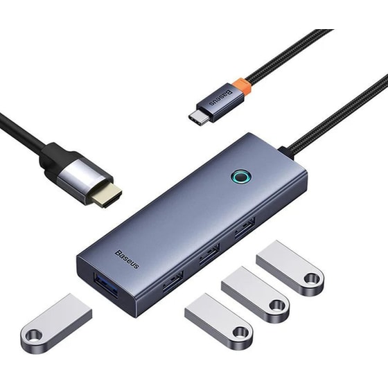 Baseus Flite Series USB Hub 5 σε 1 USB-C - Ανθρακί image 2