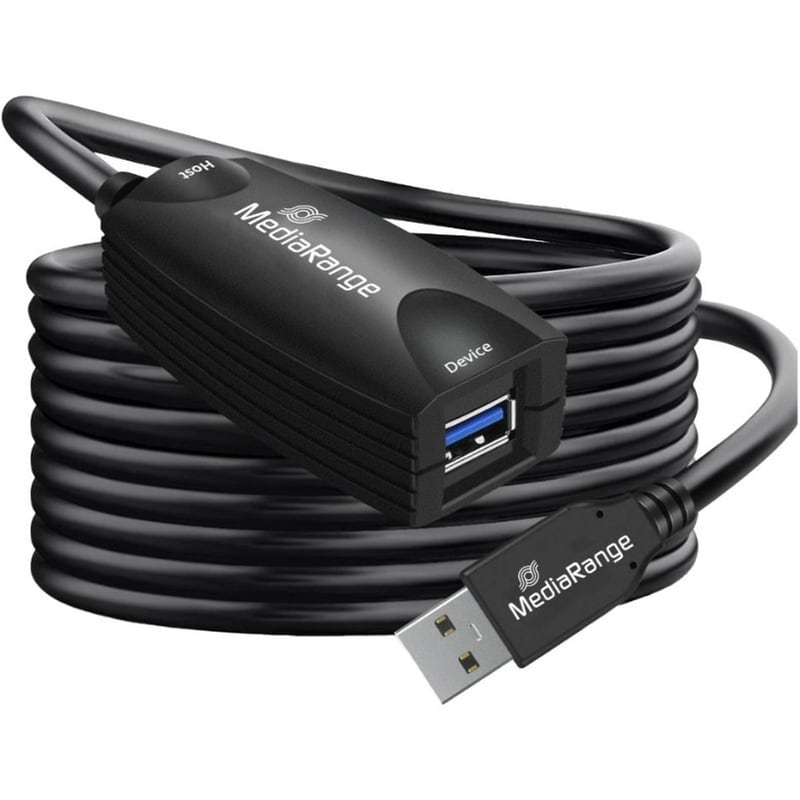 MediaRange Καλώδιο MRCS242 USB-A male σε USB-A 5m Μαύρο