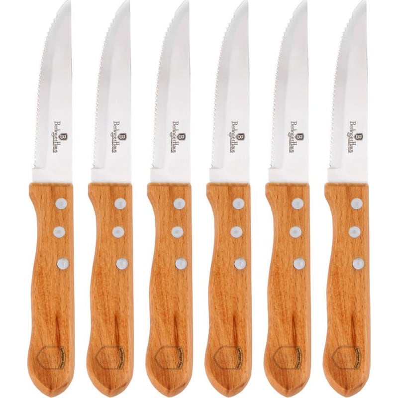 Σετ Μαχαίρια Μπριζόλας/ Steak Berlinger Haus Wild Jacks από Ανοξείδωτο Ατσάλι και Ξύλο 12cm 6 Τμχ BERLINGER HAUS