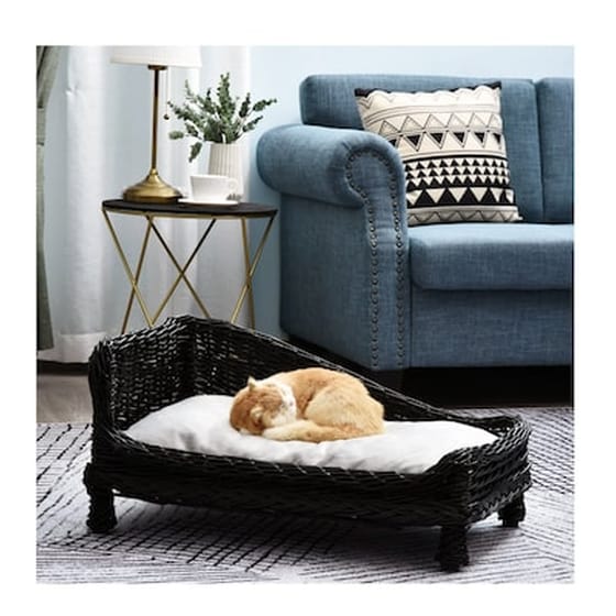 Πλεκτό Κρεβάτι Γάτας 69 X 42 X 33 Cm Χρώματος Μαύρο Pawhut D04-127bk image 4