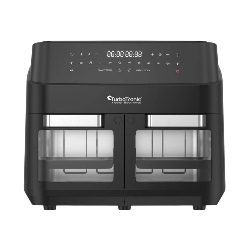 TURBOTRONIC TT-DAF7W 2400W 12 L Μαύρη Διπλή Φριτέζα Αέρος TURBOTRONIC