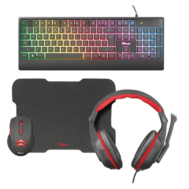 TRUST Trust Ziva 4-in-1 Gaming Bundle with Mouse Pad Gaming Ενσύρματο Ποντίκι