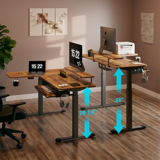 Γραφείο - Eureka Ergonomic Erk-l60l-rb-v1-eu 155x110x76-135εκ image 5
