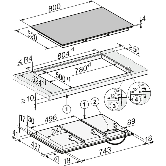 MIELE KM8685 FL 80 cm Μαύρο Εστία Επαγωγική Αυτόνομη image 1