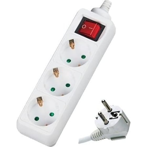 Πολύπριζο Oem 3 Θέσεων 1.5m - Λευκό image 0