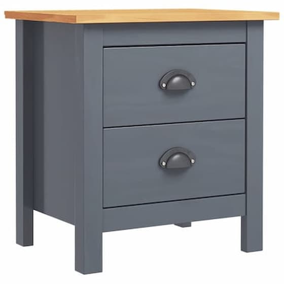 Vidaxl Κομοδίνα Hill Range 2 Τεμ. Γκρι 46x35x49,5 Εκ Μασίφ Ξύλο Πεύκου image 3