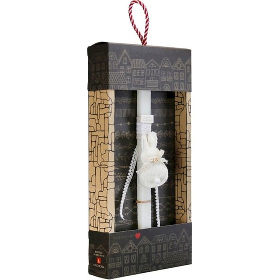 Λαμπάδα Synchronia Κουνέλι με Δαντέλα - Κρεμ image 2