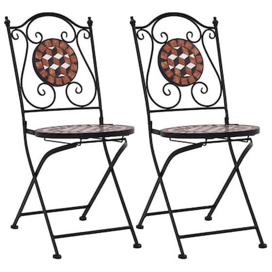 Καρέκλες Μπιστρό Vidaxl Κεραμικές 2 Τεμ. 52x37x87cm - Καφέ image 0