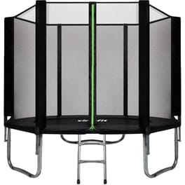 VIRTUFIT Τραμπολίνο με Δίχτυ & Σκάλα 305 x 305 x 245 cm Μαύρο