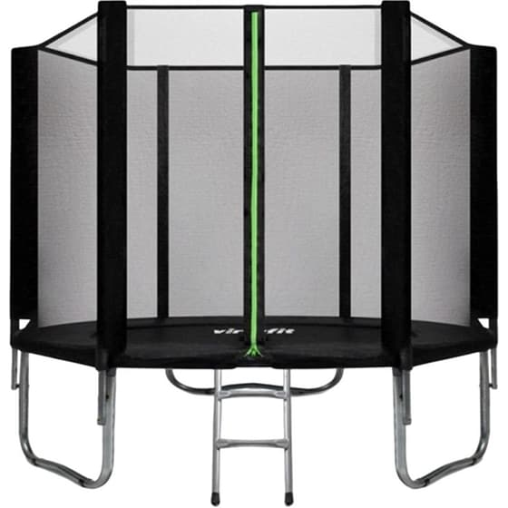 VIRTUFIT Τραμπολίνο με Δίχτυ & Σκάλα 305 x 305 x 245 cm Μαύρο image 0