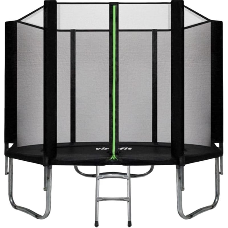 VIRTUFIT Τραμπολίνο με Δίχτυ Σκάλα 305 x 305 x 245 cm Μαύρο