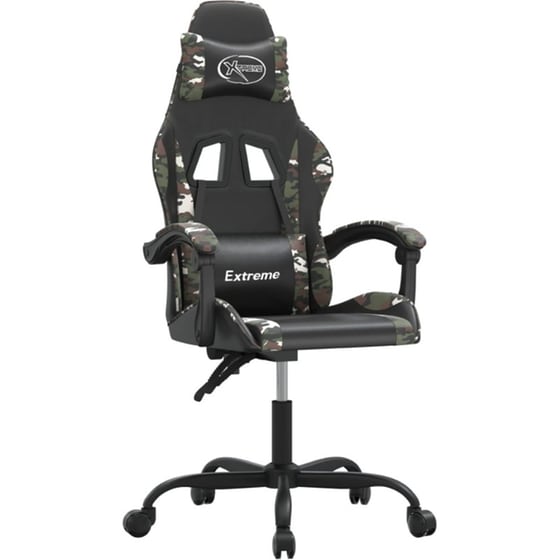Καρέκλα Gaming VIDAXL 3143877 με Υποπόδιο από Τεχνητό Δέρμα - Μαύρο image 0