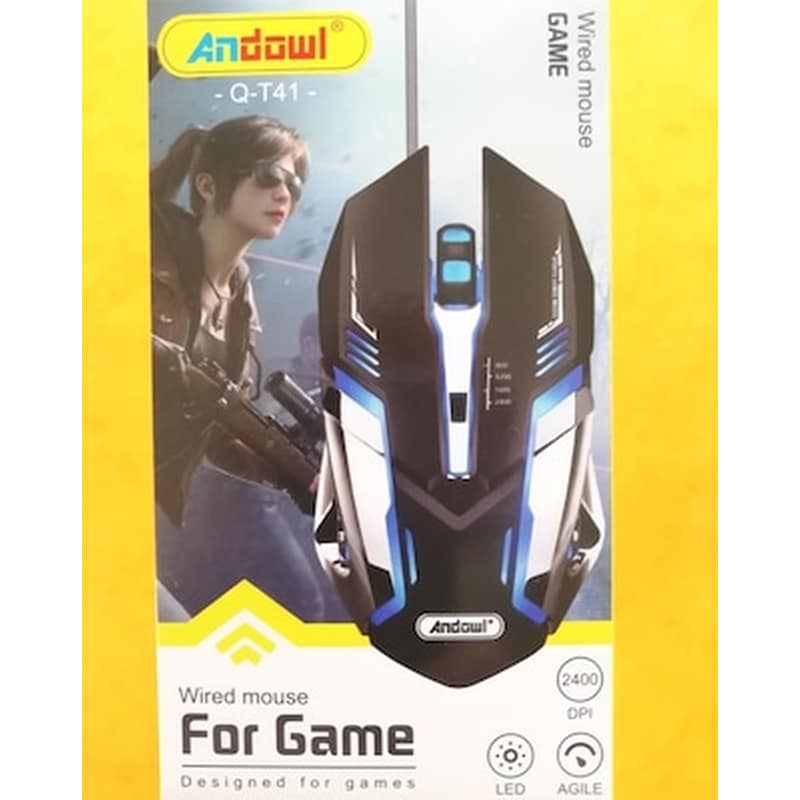 ANDOWL Andowl Q-T41 RGB Gaming Ενσύρματο Ποντίκι Μαύρο