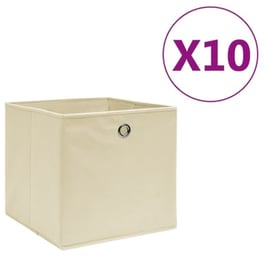 Κουτιά Αποθήκευσης Vidaxl Σετ 10 Τμχ από Ύφασμα 28x28x28 cm - Μπεζ