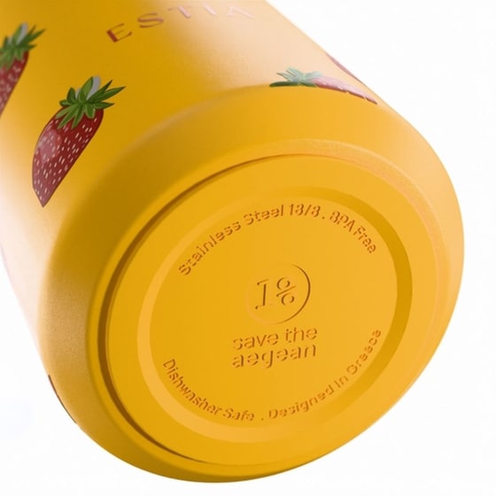 Μπουκάλι Θερμός Estia Lens Save The Aegean Berry Bright με Καλαμάκι 360 ml image 3