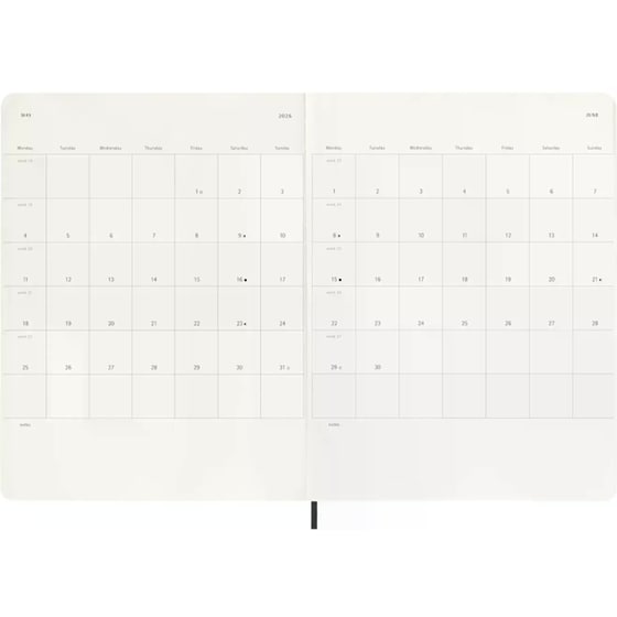 Ημερολόγιο Εβδομαδιαίο Moleskine 2026 12Μ ΧLarge Black Soft image 4