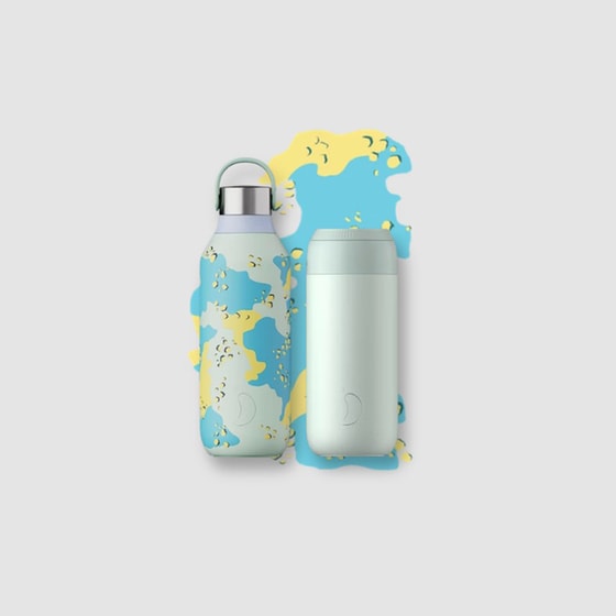 Μπουκάλι Θερμός Chilly's Series 2 Camo Light Green Φ7.5x22 Ανοξείδωτο 500 ml image 1