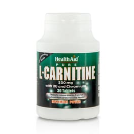 Αμινοξύ Health Aid L-carnitine 550mg With B6 And Chromium - 30 ταμπλέτες