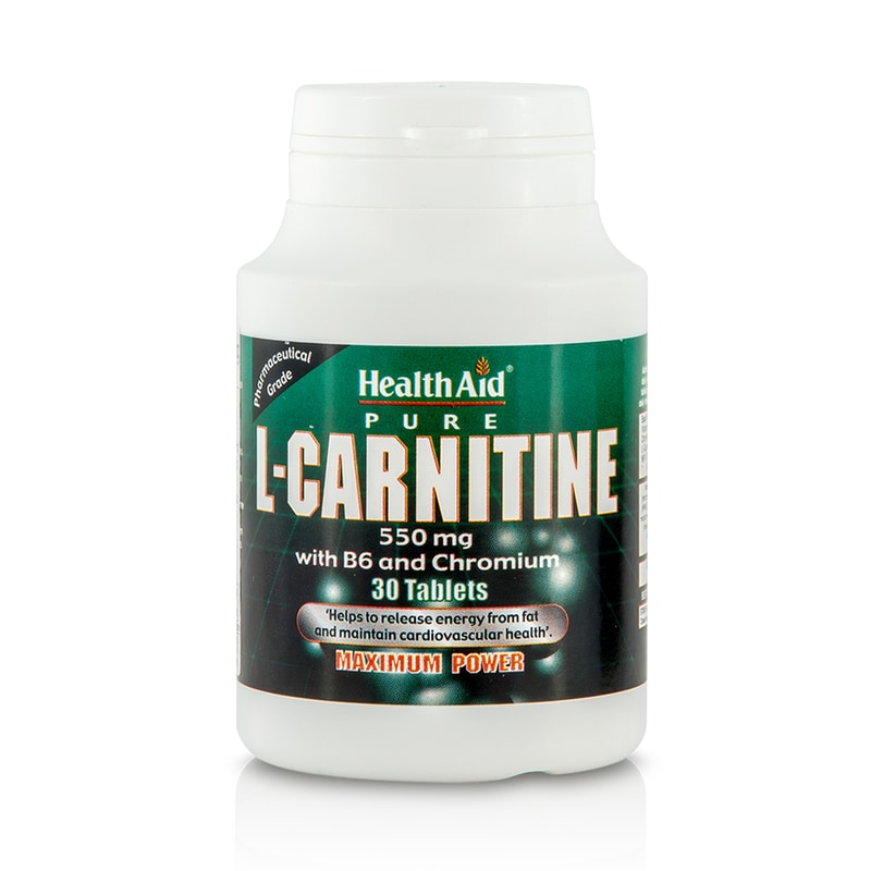 HEALTH AID Αμινοξύ Health Aid L-carnitine 550mg With B6 And Chromium - 30 ταμπλέτες