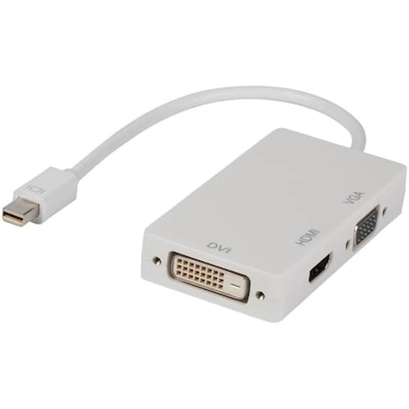 VALUELINE Αντάπτορας Valueline mini DisplayPort male σε DVI-I/HDMI/VGA female Λευκό