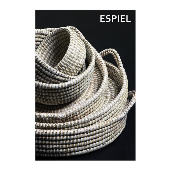 Δίσκος Διακόσμησης Espiel Kag139 Ψάθινο 45x45x8 cm - Μπεζ image 2