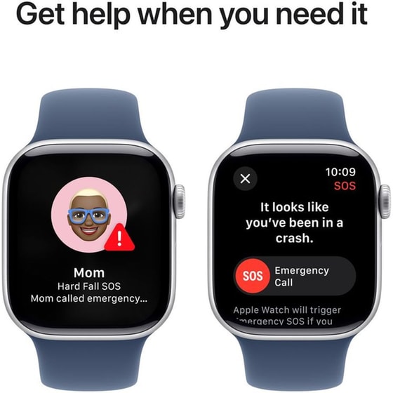 Apple Watch Series 10 GPS 42mm Silver Aluminium Case with Denim Sport Band - M/L image 5