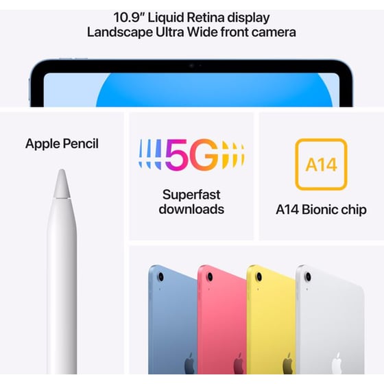 Apple iPad 10.9" 2022 (10th Gen) 64GB 5G - Silver image 3