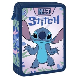 Κασετίνα Παραλληλόγραμμη Must Διπλή Lilo&Stitch Flower