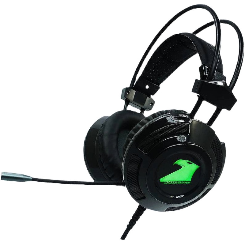 ARMAGGEDDON Armaggeddon Nuke 9 Gaming Ενσύρματα Ακουστικά USB με LED Φωτισμό Μαύρα