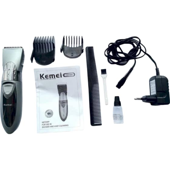 KEMEI KM-605 Κουρευτική Μηχανή Επαναφορτιζόμενη Ασημί image 7