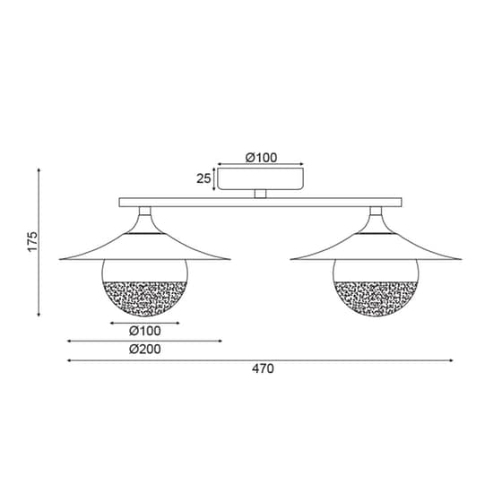Απλίκα Τοίχου Aca Layla Hl4322w47bb Μεταλλική 47x17.5x20 cm - Χρυσή/Μαύρη image 1