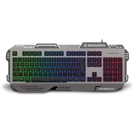 Zeroground KB-2300G Sagara Gaming Ενσύρματο Πληκτρολόγιο με RGB φωτισμό Γκρι (US)