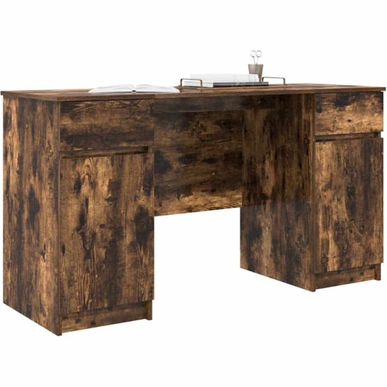 Γραφείο VidaXL από Επεξεργασμένο Ξύλο 140x49x76 cm - Καπνιστή Δρυς image 2