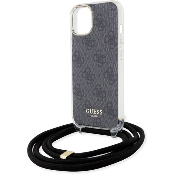 Guess Quot;4g Logo Collection Quot; Crossbody Hard Case Script Metal Logo Θήκη Προστασίας Από Σιλικόνη Με Λουράκι – Iphone 15 (μαύρο – Guhcp15shc4sek) image 6