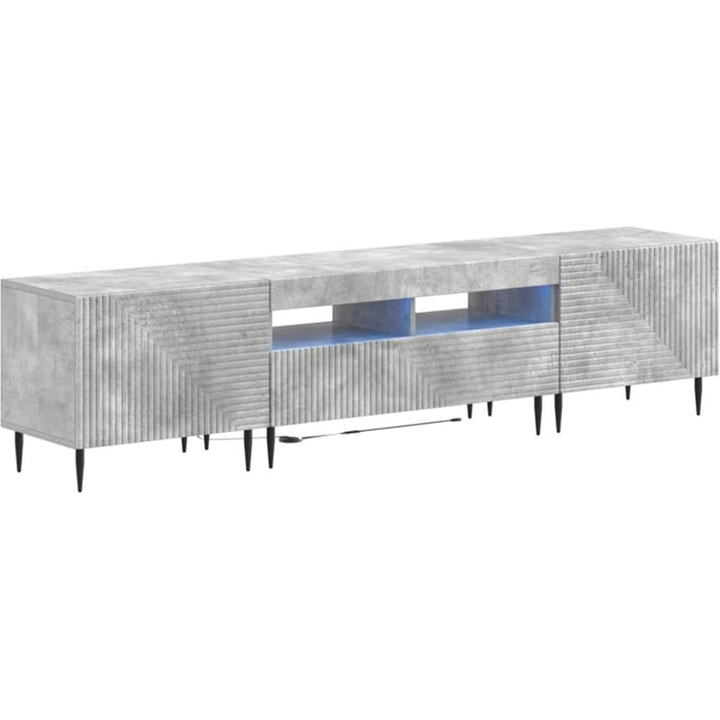 Έπιπλο Τηλεόρασης VidaXL με LED 3 τμχ 178 x 35 x 43 cm - Γκρι Σκυροδέματος