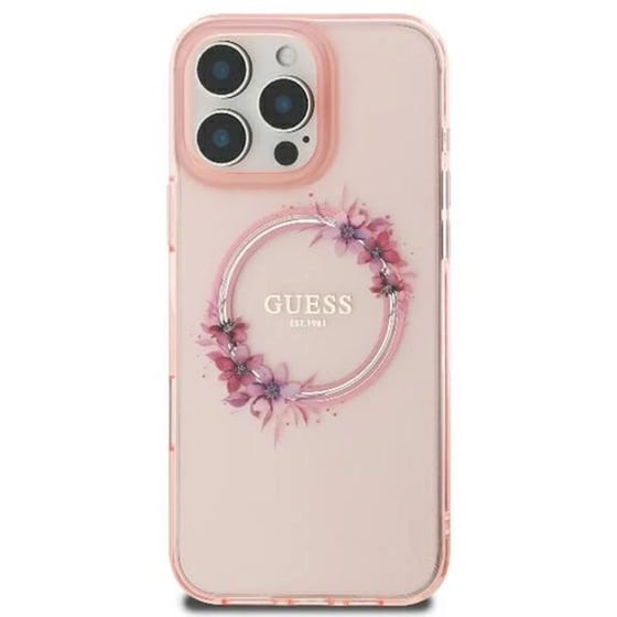 Θήκη Apple iphone 16 Pro - Guess Iml Flowers Wreath - Ροζ image 2
