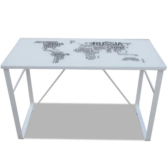Γραφείο Μελέτης VidaXL από Γυαλί 120x60cm - Λευκό image 2
