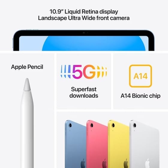 Apple iPad 10.9" 2022 (10th Gen) 256GB 5G - Pink image 4