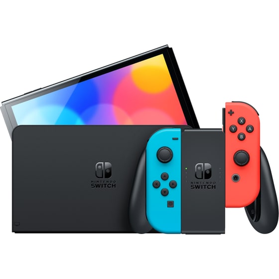Nintendo Switch OLED Neon Blue/Neon Red - Mario Kart 8 Deluxe & Booster Course Pass Bundle image 3