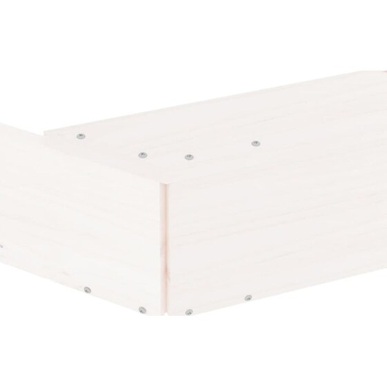 VidaXL Αμμοδόχος με Καθίσματα Οκτάγωνη 232x232x20cm Ξύλινη - Λευκό image 6