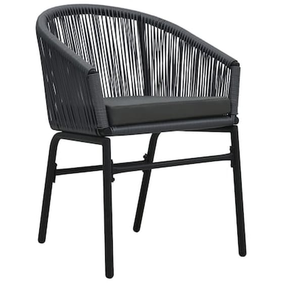 Καρέκλες Κήπου Vidaxl από Ρατάν Pvc 2 Τεμ. 58 x 58 x 78cm - Ανθρακί image 2