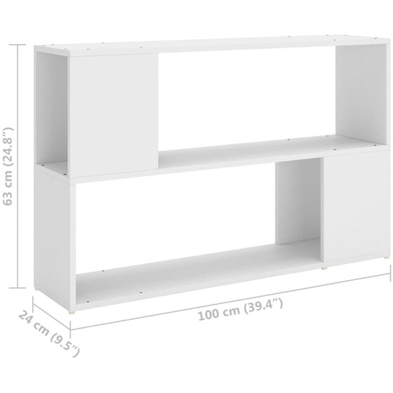Βιβλιοθήκη VidaXL από Μοριοσανίδα 100x24x63 cm - Λευκό image 5